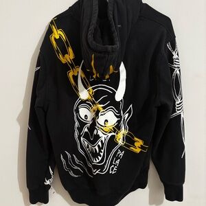 Palace Devil Black Hoodie with Graphic Design